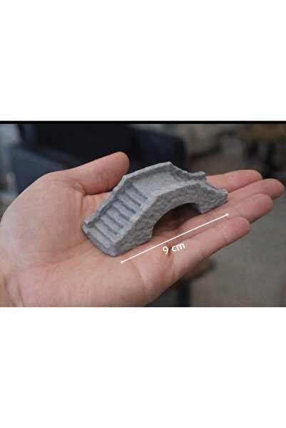 Yerli Mini Gri Köprü Teraryum & Sukulent Dekoru & Objesi