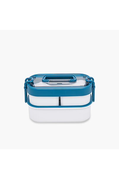 Lifestyle Solid 3-Compartment Lunch Box with Spoon and Fork - 1.3 L
