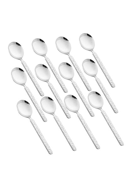 casa rosa 12-Piece Stainless Steel soup spoon Set Silver