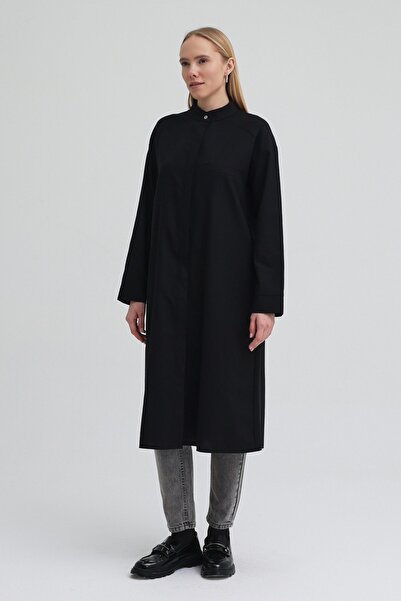 QANU Риза с един джоб, черна