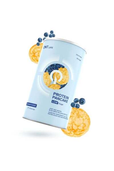 QNT مزيج بان كيك بروتين | 500 غرام | بنكهة التوت الأزرق، غني بالبروتين، غني ب...