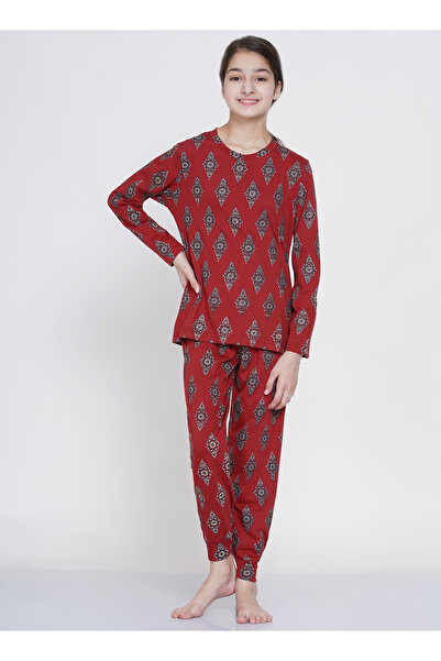 LAUREN SMITH طقم بيجامة للبنات بأكمام طويلة مع بنطلون، طقم بيجامات قطني مطبوع...