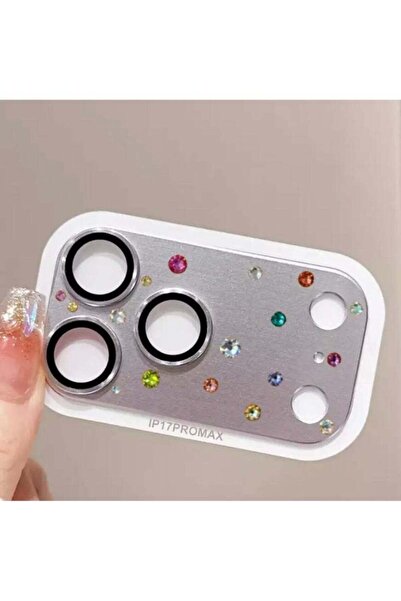 Generic High-End Sparkling Silver Rhinestone 3D Armor Tempered Glass Lens Pro...