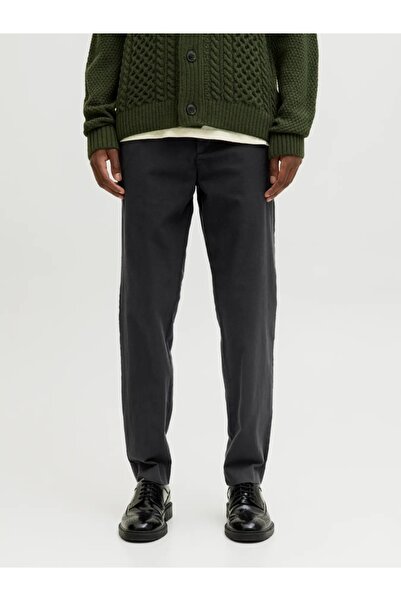 Jack & Jones , Men's chino pants, Kenso, casual, mid-rise and tapered cut, Black