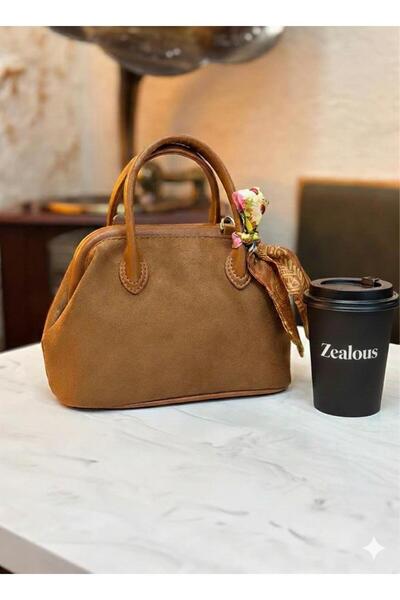 Zealous Kadın Süet Dokulu Fular Detaylı Mini El Ve Omuz Çanta