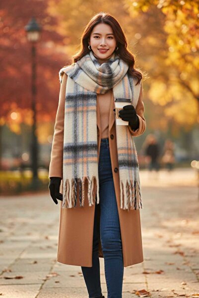 Swana Kadın Püsküllü Kalın Omuz Ve Şal Atkı