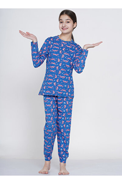 LAUREN SMITH Girl's Pajama Set Long Sleeve Top with pants 2 Piece Printed Sle...