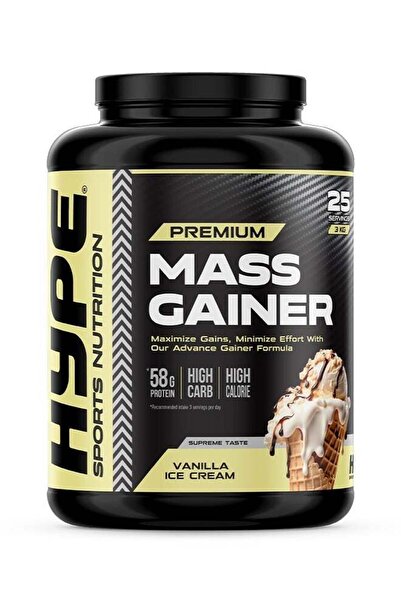 Hype MASS GAINER VANILLA ICE CREAM | 3kg | Muscle Growth & Recovery, Low Fat ...
