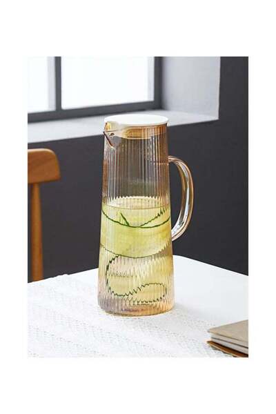 DOMEET Nordic Fresh Striped Glass Kettle Brown