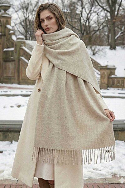 Swana Kadın Püsküllü Kalın Omuz Ve Şal Atkı