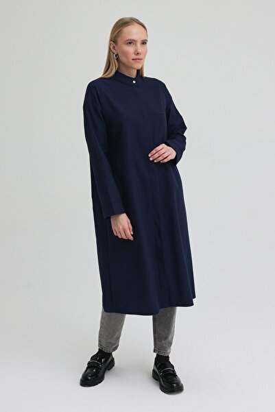 QANU Риза с един джоб, тъмносиня