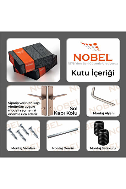 Nobel Güneş Kapı Kolu Naturel Bronz Aynalı WC SOL