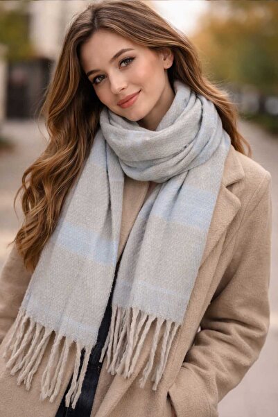 Swana Eșarfă groasă cu ciucuri pentru femei, cu umeri lati și aspect de șal