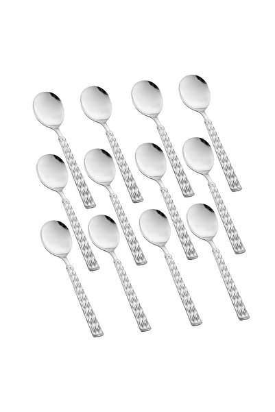 casa rosa 12-Piece Stainless Steel soup spoon Set Silver