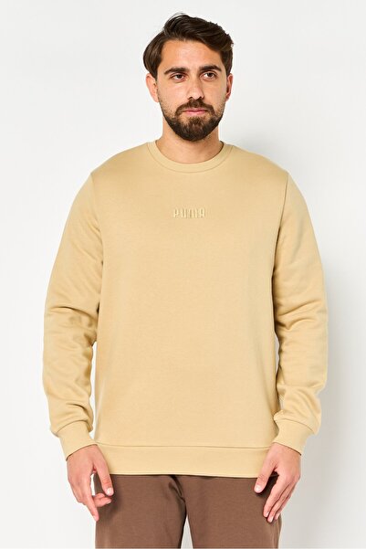 Puma Men Asia Fit Long Sleeve Outdoor Sweatshirt, Tan