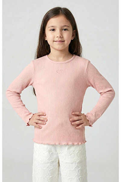 Dmb Κοριτσίστικο κορμάκι πλέξη ριμπ με υφασμάτινη λεπτομέρεια κεντήματος σε σ...