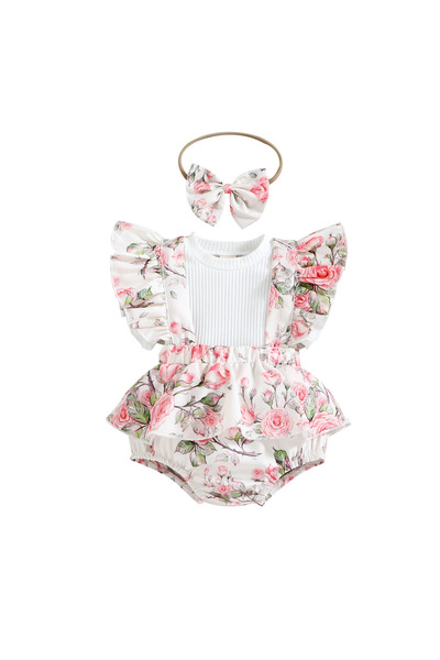 1way Floral skirt-style jumpsuit