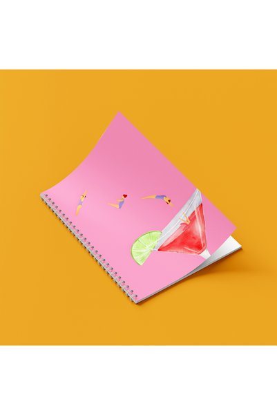 ARTHOUSECOLLECTIVE A4 Spiral Notebook - Unlined School Notebook - 80 Sheets / 160 Pages - Cocktail Poster Cover