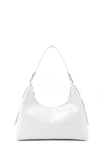 SHAKA Crinkled Textured White Shk82 Baguette Model Single Compartment Women's...