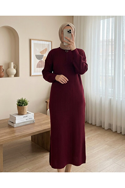 Modamorfo 15839 Boydan Knitwear Dress - Y.Burgundy