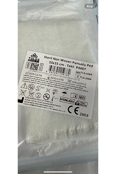 tules STERİL NON WOVEN PAMUKLU PED 10x15 cm Tekli Paket ( 5 adet )