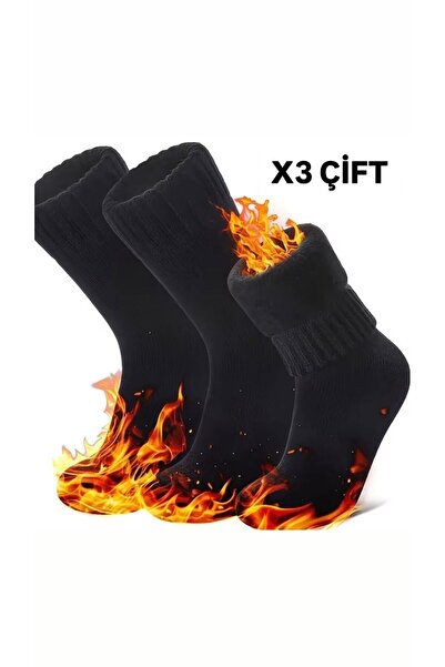 sporthome 3 Lü Erkek Kışlık Thermal Çorap İçi Pelüşlü Ultra Sıcaklık +30