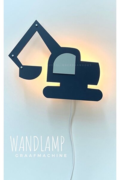 baskigo.com Excavator Scoop Wooden Decorative Electric Lighting for Kids Room...