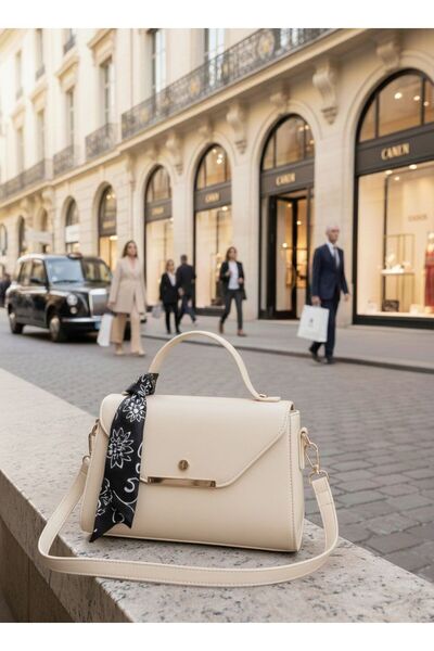 Handley Луксозна чанта за ръка и рамо с детайли от шал и презрамка за носене ...