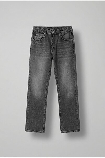 ablukaonline Men's Washable Baggy Fit Jean Pants Gray