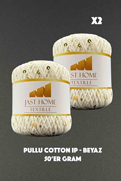 Jast Textile Pullu Cotton İp 2'er Adet 50'er Gram , Çanta Kağıt ip Karıştırma...
