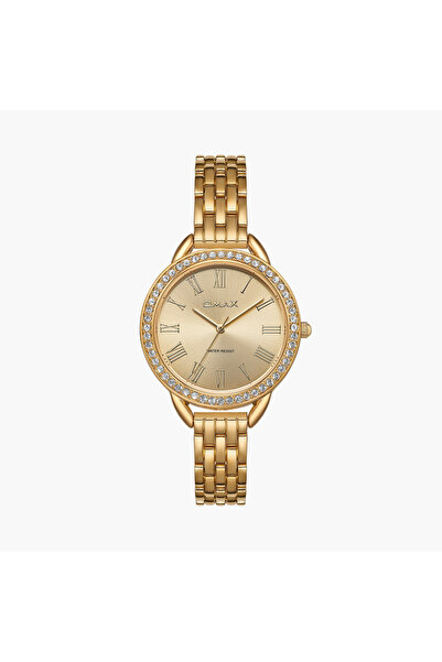 Omax Women's 32MM Gold Analog Metal Strap Watch | UT-CS006G11A