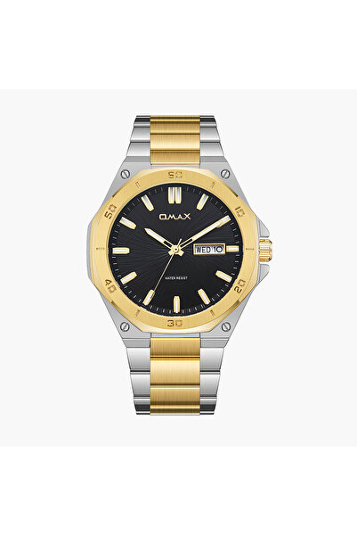 Omax ساعة رجالية من الفولاذ المقاوم للصدأ ثنائي اللون