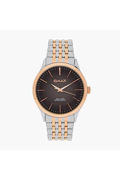 Omax Men's Gold and Silver Analog Wrist Watch 00ACB101N01J