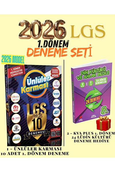 Ünlüler Karması 2026 LGS 8 Sınıf İLK 1. Dönem Fasikül 10 Farklı Karma Paket D...