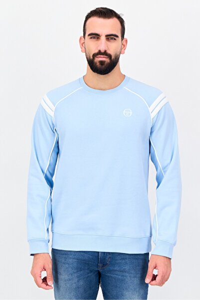 Sergio Tacchini سويت شيرت رجالي برقبة دائرية وأكمام طويلة وشعار العلامة التجا...