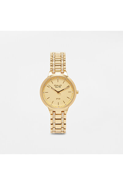 Omax Women's Gold Stainless Steel Strap Analog Wristwatch - 00OYY004Q002 | 36 MM