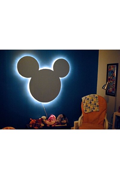 baskigo.com Bebek Odası Çocuk Odası Mickey Mause Ledli Aydınlatma 40x40 Cm