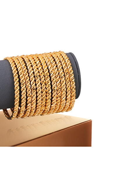 Un Gold alternative bangles, twisted, 6 pieces