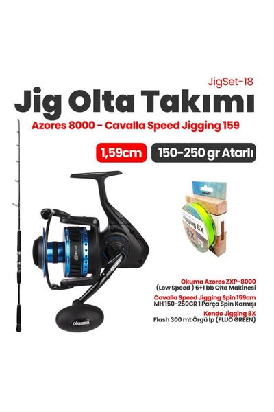 Okuma Cavalla Speed Jigging Spin 159cm 150-250gr Kamış- Azores ZXP-8000 Olta ...