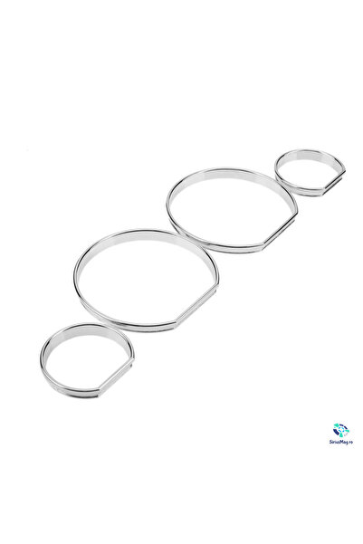 BMW Set of 4 Rings, Chrome Dashboard Clock Ornaments for E46
