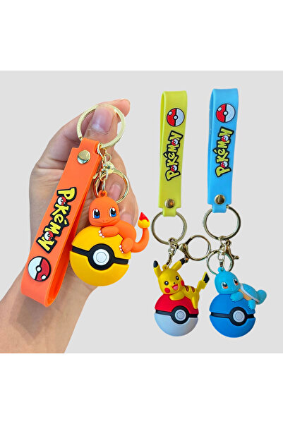 Choice مجموعة سلاسل مفاتيح بوكيمون (3 قطع) بطول 6 سم، تتضمن شخصيات بيكاتشو وإ...