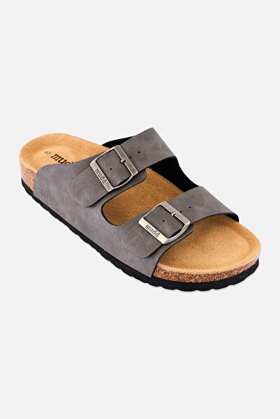 MUDD Men Slip On Cork Sandals, Grey