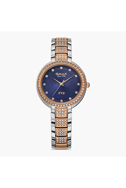 Omax Women Silver & Rose Gold Strap Analog Watch - 00JSS002N004