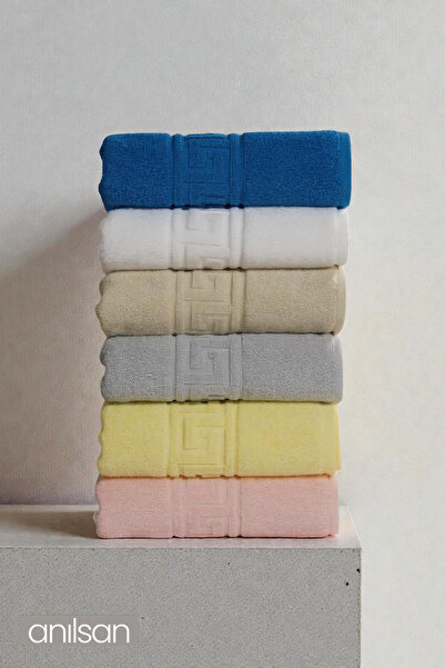 Anılsan 6-Piece Myra Greek Hand Towels - 50X90 Cm, 225 Gr, 100% Cotton, Spa a...