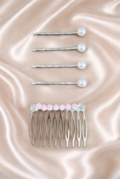 Serra Taraklı saç tokası ve incili tel toka seti