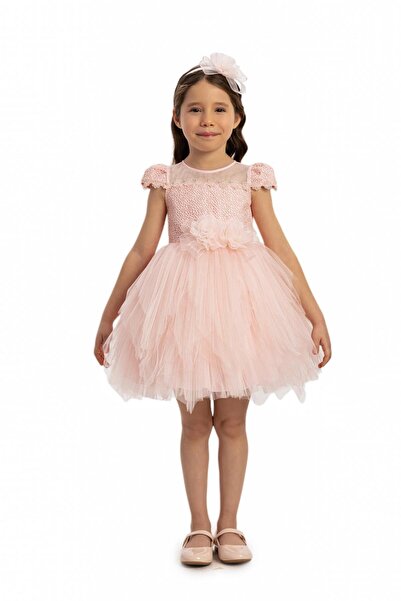 Via Bambino Pink Sparkle Tulle Dress