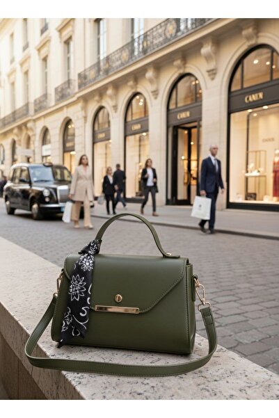 Handley Geantă de mână și de umăr de lux, cu detalii tip eșarfă și curea tip ...