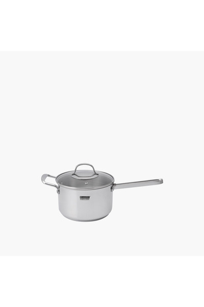 ROSSETTI Agostini Stainless Steel Sauce Pan with Glass Lid - 20 cms