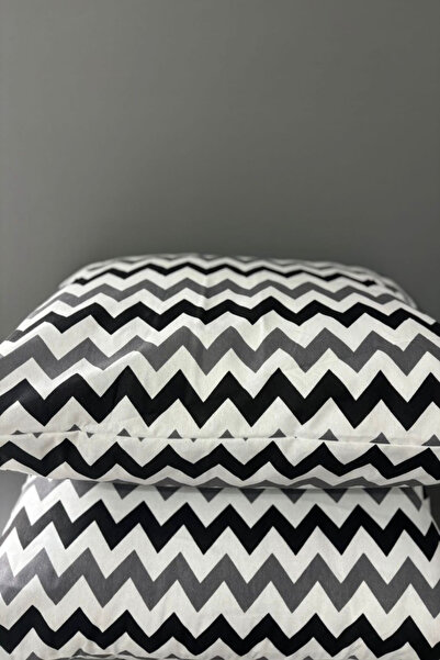 mihriban 2-Piece Black Zigzag Patterned Pillowcase 50X70 cm