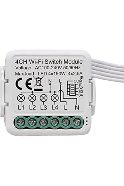 UanTii Tuya Wifi Smart Light Switch Module DIY Breaker 100-240V Supports 2 Wa...